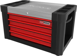 KS Tools PERFORMANCEplus SCHWARZ-ROT Werkstattwagenaufsatz mit 4 Schubladen - 873.0004