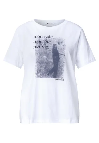 Street One - T-Shirt mit Rundhals und Fotoprint white - Gr. - 44