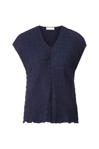 Rich & Royal - Crinkled Shirt midnight blue - Gr. - S