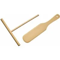WESTMARK Spätzlepresse Crêpes-Spatel und Teigverteiler Woody – Praktisches Set, Crêpe, Buchenholz