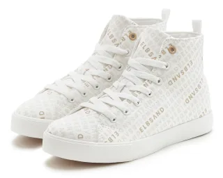 Elbsand Stiefelette "Sneaker, Textilschuhe, Schnürschuh, Freizeitschuh, Stoffschuhe" Turnschuh, Schnürhalbschuh mit modernem Logo-Druck VEGAN