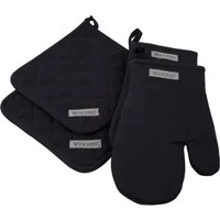 ROSS Topflappen Exclusiv, (Set, 4-tlg), 2x Topflappen und 2x Grillhandschuh, 100% Baumwolle
