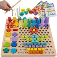 KRUZZEL Lernspielzeug Perlen Mosaik Holzpuzzle Lernspielzeug Kinder, Handwerk, Entwicklung (Holzpuzzle, Lernspielzeug, Holzperlen, Entwicklungsspielzeug, handwerkliches Lernen, pädagogisches Spielzeug, 176-St., Lernmöglichkeiten und fördert handwerkl