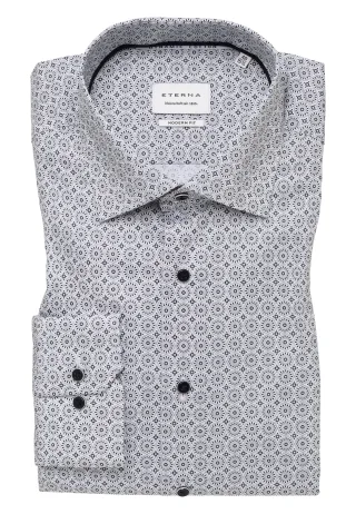 ETERNA - Dynamic Cotton Twill Langarm stahlgrau - Gr. - 42/Langarm - 65cm