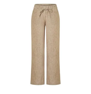 MAC - Stoffhose mit weitem Bein und Tunnelzug braun - Gr. - 34