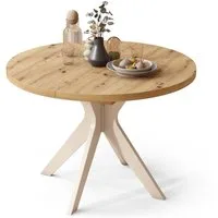 designimpex Esstisch Design Esstisch Renzo ausziehbar 110 bis 180 cm rund Esszimmer Tisch, Esstisch, Esszimmertisch, Tisch, Ausziehtisch, Küchentisch, Esszimmer
