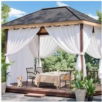 Jibenhome Outdoorgardine Verdunkelungsgardine Ösen Vorhang Wetterfest& UV-Schutz (1 St), Lichtschutz, Outdoor vorhang ösen oben,Wasserdicht & Winddicht