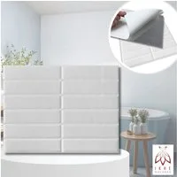 IKHEMalarka 3D Wandpaneel Selbstklebend Tapete Paneele Kunststoff Fliesen Bad Küche, BxL: 29,00x23,00 cm, 0,06 qm, (1 Stück = 0.065m², 1 Stück = 0.065m) Fliesen Imitat Aufkleber