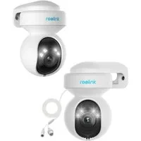 Reolink Überwachungskamera E1 Outdoor 5MP PTZ 2.4/5G WLAN IP (Außenbereich, 2-tlg., Personen- & Autoerkennung,Farbige Nachtsicht,Auto-Tracking Zoom)