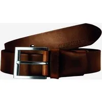 Club of Comfort Stretchgürtel Stretch-Gürtel LEDER A50 - braun - Herrenhose - 105 Hochwertiger, elastischer Gürtel aus Echtleder mit polierter Metallsch