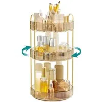 SONGMICS Make-Up Organizer drehbar, Kosmetik-Organizer rund, 360° Drehbarer, Kosmetik Aufbewahrung, Geschenkidee