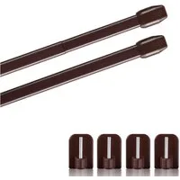 Bestlivings Vitragestange 2er-Pack, Ø 10 mm, 1-läufig, ausziehbar, mit Selbstklebehaken, geklebt, Edelstahl, für Küchen- & Bistrogardinen