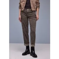 STREET ONE Straight-Jeans Style Amalia im Leo-Look
