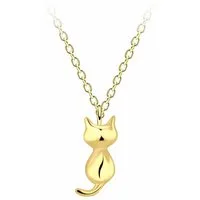 ALEXANDER YORK Kette mit Anhänger KATZE in Gold, 2-tlg., 925 Sterling Silber