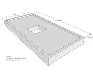 Neuesbad Wannenträger für Bette Floor 1600x800 SD22840
