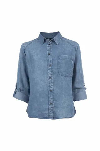 squesto - Bluse 1/1 indigo - Gr. - 38