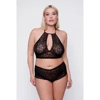 Ulla Popken BH-Hemd Bralette SpitzeNackenschnürung