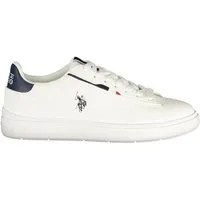 U.S. Polo Sneaker Herren Sportschuh Weiß mit Blauen Details &