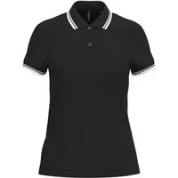 Kariban Poloshirt Polohemd für Damen mit kurzen Ärmeln und kontrastfarbenen Pa