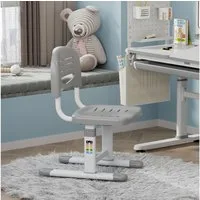 en.casa Kinderstuhl, »Sauda« höhenverstellbar 75 x 36 x 46 cm Hellgrau/Weiß