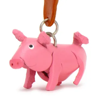 Schwein Schl?sselanh?nger aus Leder