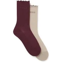 HUGO Basicsocken 2P RS LETTUCE CC W (2-Paar) Bund leicht gekräuselt
