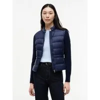 Tommy Hilfiger Daunenjacke LW DOWN KNIT MIX JACKET Stehkragen, Materialmix mit Steppqualität