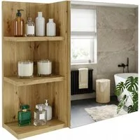 TREND WERK Spiegelschrank Badezimmer mit Ablage & Stauraum (59×16×50 cm Hängender Badezimmerschrank zur Wandmontage mit Regal) – modern & pflegeleicht