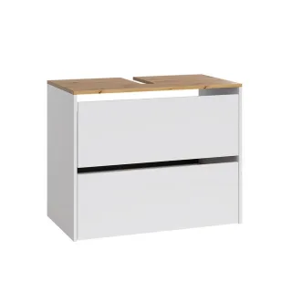 Vicco Waschbeckenunterschrank, Weiß, Eiche Artisan, Holzwerkstoff, 2 Schubladen, Rechteckig, 80.2x65x45.5 cm, Badezimmer, Badezimmerschränke, Waschbeckenunterschränke