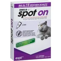 Shield On Zeckenschutzmittel Spot On Floh- und Zeckenschutz für Katzen, 5 x 2ml, 10 ml