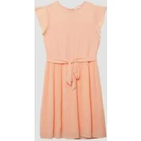 s.Oliver Minikleid Kleid Kurzes Chiffonkleid mit Volantärmeln und Bindegürtel