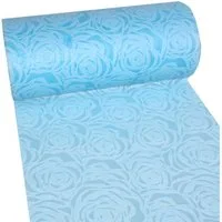 Deko AS Tischläufer Dekoflor® Tischläufer Rosenmuster - hellblau - 300mm - 25m - 56-300-2 (1-tlg, 1 Rolle Tischläufer), Strapazierfähig