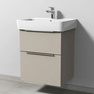 Sanipa 3way Waschtischunterbau zu Geberit Renova Plan Waschtisch mit 2 Auszügen, Kaschmir-Matt UP8741U