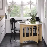 Vicco Esstisch Rondo, Goldkraft Eiche/Weiß, 20-100 x 100 cm ausklappbar (1-St)