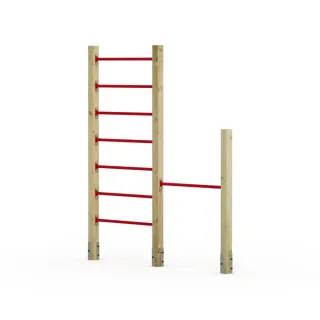 FIT Tumble 308 Kletterleiter mit Einzel-Reck - 240cm hoch - Stabiles Gartenturngerät für Kinder - Höhenverstellbar - Witterungsbeständig - Wickey