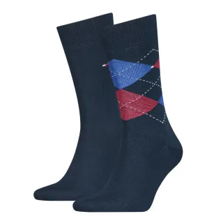 Tommy Hilfiger - Argyle-Socken blau - Gr. - 42