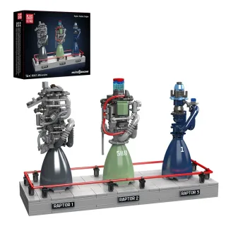 Mould King 10247 Raptor Rocket Engine Model Building Block Technical Car Engine Assembly Brick Science Discovery Toys Ch