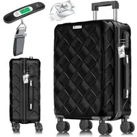 KESSER Hartschalen-Trolley Reisekoffer, 4 Rollen, ABS Hartschalenkoffer mit Zahlenschloss Kofferwaage & Reisebrieftasche