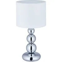 relaxdays Tischleuchte Tischlampe Kugeln in Silber, Indirekte, stimmungsvolle Beleuchtung, E27-Fassung (max. 40 W), Leuchtmittel nicht inklusive