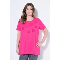 MIAMODA T-Shirt T-Shirt A-Linie3D-Blüten Halbarm
