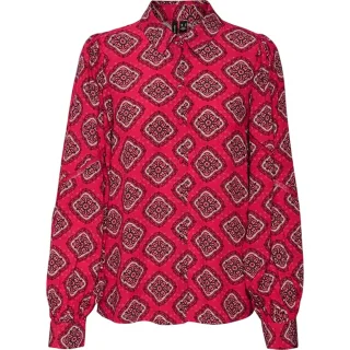 Vero Moda - Hemd für Damen, Spitzendetail, leger, Puffärmel (Himbeerrosa)