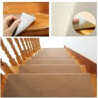 JEOBEST Stufenmatte Treppenstufen Matten Stufenmatten Selbstklebend Treppenschutz, 15 Stück Rechteckig, 65 x 25cm Rutschfeste