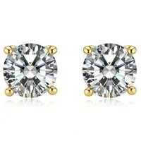 Sternvoll Paar Ohrstecker Klassische Ohrstecker mit 0,20 ct Diamanten 18K Gold, IGI, 18K Massivgold, 4er-Krappenfassung, Labor-Diamanten