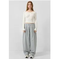 QS Chinos Hose Nadelstreifen-Barrelhose
