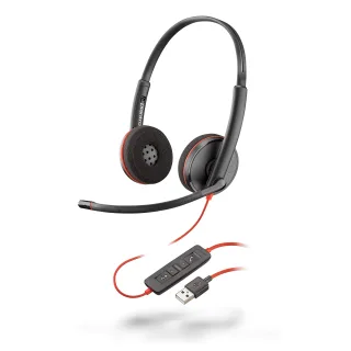 Plantronics ? Blackwire 3220 kabelgebundenes USB-A-Headset ? Zwei-Ohr-Headset (Stereo) mit Mikrofonarm ? Verbindung mit PC/Mac über Anschluss ? Kompatibel mit Teams Zoom und mehr