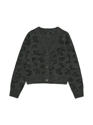 VERO MODA - VMZUZU LS V-NECK CARDIGAN dark grey melange - Gr. - L