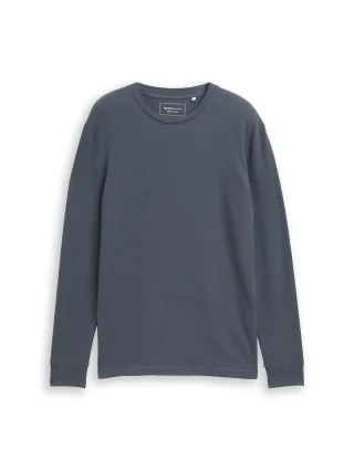 Denim Tom Tailor - Langarmshirt aus Baumwolle urban medium grey - Gr. - S