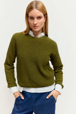 THE FASHION PEOPLE - NOS bicolor Sweater knitted 556 autumn pea bicol - Gr. - M