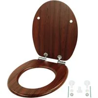 relaxdays WC-Sitz Toilettendeckel mit Absenkautomatik, dunkelbraun