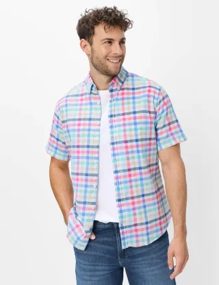 Brax Herren Hemd Style DAN raspberry, Rosa, Gr. L